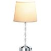 HOMCOM Lampada da Tavolo con Cristalli e Porta USB, in Metallo, Vetro e Poliestere, Ø23x45 cm, Bianco e Argento