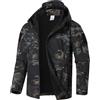 WINKEEY Giacca da Uomo Giacca Softshell con Cappuccio Autunno Invernale Giacca esterna impermeabile e antivento foderata in pile caldo,khaki XL