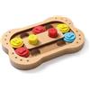 Record - Gioco di Attivazione Mentale per Cani Osso - livello difficoltà 2 - Rompicapo per Cani - Materiale Legno - Base Antiscivolo - Dimensione: 28,5 x 19 x 2,7h cm