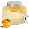 Relaxdays Dispenser in Vetro per Bevande, Erogatore 2,8 L con Rubinetto e Coperchio, Distributore Acqua, Bibite e Drink