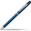 Cross Tech3+ - Penna multifunzione con incisione, finitura placcata oro Penna multifunzione con Sylus 5.000 Blu metallizzato.