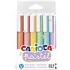 CARIOCA Pastel - Confezione da 6 Evidenziatori Memory Pastello, Colori Assortiti. Lavabili con Inchiostro a Base Acqua