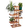 Relaxdays Scaffale per Fiori, 125 x 81 x 25 cm, per Piante Decorativo, Portafiori da Interni da Terra, Marrone Chiaro