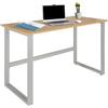 HJH Office 830073 Scrivania 120x60 cm WORKSPACE LIGHT I Scrivania per computer slim in faggio/argento con struttura in acciaio