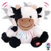 Hopearl Mucca Parlante che Ripete la Voce e Scuote la Testa, Giocattolo Elettrico Interattivo, Peluche Animato per Bambini, 18 cm
