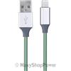 MAXY CAVO DATI E RICARICA USB TO 8-PIN 1 METRO METALLICO GREEN PER MODELLI A MARCHIO APPLE