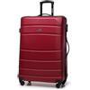 WITTCHEN Valigia da viaggio grande trolley valigia grande valigia check-in guscio rigido in ABS con 4 ruote piroettanti chiusura a combinazione maniglia telescopica Globe Line rosso
