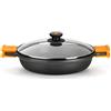 BRA Efficient Casseruola Bassa, Tegame Antiaderente Adatta per Ogni Tipo di Fornelli, Compresa Induzione, Alluminio Pressofuso, 40 cm