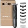 Braun Series X RASOIO ELETTRICO BARBA E Capelli, REGOLABARBA UOMO Con Rifinitore per Rasatura Uomo, lama 4D E Protezione SkinShield, Imballaggio Riciclabile, Idea Regalo, XT5270 Nero