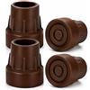 supregear 4pz Punta Gomma 25mm per Stampelle, Bastoni, Deambulatori, Sedie WC, Sgabelli Doccia, Panchine da Bagno, Universali Antiscivolo, Marrone