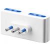 FAEG Adattatore faeg piatto quadruplo spina 2p+t 16a 4 prese bipasso 2p+t p17 bianco