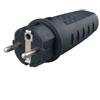ECOVA Spina elettrica schuko gomma nera 16 ampere ecova