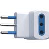 ECOVA Adattatore triplo attacco piccolo bianco 10 ampere ecova