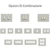 BTICINO Placca alluminio 4 posti scatola rettangolare serie bticino magic 504/4/x
