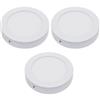 OPTONICA Plafoniera led soffitto 12watt slim tonda alimentatore incluso 6000k pezzi 3