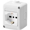 Gewiss scatola parete grigia ip40 e presa italiano/tedesca gw20246