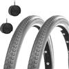 Deestone EBA24GXD 2 CAMERE d'Aria + 2 COPERTONI Grigio per Sedia A ROTELLE 24 X 1 3/8 (37-540)