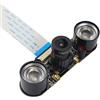 MOOKEENONE 1 Set 130 Gradi Grandangolare 5 Megapixel Fish Eye Lens Luce Infrarossi Night Vison Camera Kit per Raspberry Pi 4B/3B+/Zero/WH