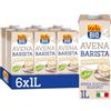 ISOLA BIO Avena Barista, Bevanda Biologica a Base di Avena, Ingredienti Naturali, Senza Zuccheri Aggiunti, Fonte di Fibre, per Intolleranti al Lattosio, Vegetariani e Vegani, 6 Confezioni da 1 L