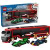 LEGO CITY 60445 AUTOTRASPORTATORE F1 CON MONOPOSTO RB20 E AMR24 F1