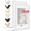 HIMEETIME® 2x Cornice 30x40 cm in legno bianco, per foto da 21x30 cm con tappetino o da 30x40 cm senza tappetino.
