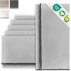 MIQIO® Tovaglioli in cotone di design, set da 6 pezzi, 45 x 45 cm, tovaglioli in tessuto con elegante cucitura decorativa, in 100% cotone biologico, certificato GOTS, BCI e Ökotex, grigio chiaro