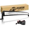 Willpower Barra LED Curva 127cm 50 Pollici 648W Barra Luci LED Fuoristrada 12V 24V con Cablaggio Faro da Lavoro LED Barra Luminosa LED per 4x4 Auto Trattore Camion ATV UTV SUV 4WD