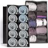 tEEZErshop Organizzatore per cassetti 2 pezzi con 20 griglie grandi (circa 8x6x13cm/griglia)|Cassetto pieghevole con parte inferiore in cartone PP stabile|Organizzatore per calzini e cinture