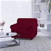 Italian Bed Linen Copridivano Leslie 1 Posto con braccioli - Fodera Sagomata Estensibile 80-100 cm in Poliestere + Elastan, Salvadivano Elasticizzato - Bordeaux