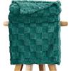 GC GAVENO CAVAILIA Coperta in Pile Soffice per Letto e Divano, Confortevole, Termica, Calda e Accogliente, Elegante Coperta in Jacquard (130 x 180 cm), Verde Scuro