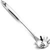 Pleafind Mestolo per Spaghetti Pleafind, Mestolo in Acciaio Inossidabile Monopezzo per Pasta, Design Confortevole da 13 Pollici, Colino per Spaghetti con Denti, Utensile per Servire la Pasta Argento