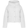 Generic Giacca invernale da donna corta con cappuccio cappotto imbottito caldo a maniche lunghe preppy piumini trapuntati piumini da donna UK, bianco, M