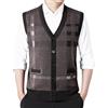 VIYOHOH Gilet Maglione Da Uomo, Maglione Da Uomo In Maglia, Gilet In Misto Lana Spessa, Cardigan Senza Maniche con Bottoni, Gilet con Scollo A V, Stile West Business, Maglieria, Autunno Inverno, Gilet In La