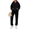 MJGkhiy Tuta Donna Pile Invernale Caldo Felpata Completo 2 Pezzi Cotone Felpa Con Cappuccio e Pantaloni Felpati Completa Termici Tute da Ginnastica in Pile Casual Completi Sportiva Abbigliamento