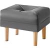 YMYNY Ottomano, Pouf Couch Sgabello, Pouf Poggiapiedi, Materiale Del Tessuto Tecnico, Sgabello Basso in Legno, Piccolo Sgabello Imbottito per Soggiorno e Ingresso 40 x 29 x 32CM Nero Grigio HBD040BG
