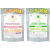 ECOKING Kit Acido Citrico Puro + Percarbonato di Sodio Puro (1,5 KG + 1,5 KG) - Naturale, versatile e biodegradabile. Smacchiatore Bucato Ecologico, Sbiancante e Igienizzante.