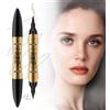 SHUOHONG Matita Sopracciglia, Matita Eyeliner 2 in 1 Tinta Sopracciglia, Sopracciglia Make Up, Matita Sopracciglia Waterproof, Penna per Microblading 3d Impermeabile per Sopracciglia (Nero)