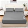 DUJUIKE Coprimaterasso Impermeabile, Lenzuolo con angoli impermeabile, Tasca Profonda, Adatto per materassi da 20-40 cm, Adatto per gatti, Cani, Bambini, Ipoallergenico(Grigio,150x200cm)