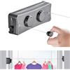 JINYOMFLY Stendibiancheria Retrattile, Acciaio Inossidabile Corda da Bucato Riavvolgibile 2 x 5,1M, Corda Stendibiancheria Estensibile, Corda per Biancheria Retrattile, per Interni/Esterni
