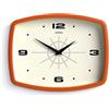 JONES CLOCKS® Movie Orologio a parete | Orologio rettangolare retrò | 25cm | Arancione | Look di design di metà secolo per cucina, soggiorno o ufficio