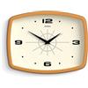 JONES CLOCKS® Movie Orologio a parete | Orologio rettangolare retrò | 25cm | Giallo senape | Look di design di metà secolo per cucina, soggiorno o ufficio
