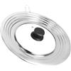 Focenat Coperchio universale per padelle, coperchio in vetro per pentole e Padelle 24 cm-30 cm, con bordo in acciaio inox e foro per vapore, coperchio universale per padelle, wok, piroscafo, argento