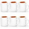com-four® 6x Tazza da Caffè in Porcellana di Alta Qualità - Tazza da Caffè in Design Moderno - Tazza da Caffè per Bevande Calde e Fredde - 330 ml (.6x - bianco crema)