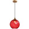 SIYANE Lampada a sospensione in vetro rosa acqua cucina isola sferica ambra verde ondulato lampada a sospensione in vetro grande illuminazione nordica grigio fumo lampadario a soffitto industriale per