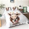 Morbuy Set di Biancheria da Letto di Matrimoniale 3D Cane Domestico Stampa, Set Copripiumino in Morbido Microfibra con Federa e Copripiumini a Cerniera (Cammello Chihuahua,200x200cm)