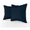 LARA MORADA Coppia 2 Fodere Cuscini arredo Tinta Unita Art Color in Cotone 100% Made In Italy con Chiusura a Zip 40x40 Blu