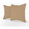 LARA MORADA Coppia 2 Fodere Cuscini arredo Tinta Unita Art Color in Cotone 100% Made in Italy con Chiusura a Zip 40x40 Tortora
