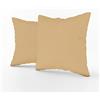 LARA MORADA Coppia 2 Fodere Cuscini arredo Tinta Unita Art Color in Cotone 100% Made in Italy con Chiusura a Zip 40x40 Biscotto