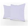 LARA MORADA Coppia 2 Fodere Cuscini arredo Tinta Unita Art Color in Cotone 100% Made In Italy con Chiusura a Zip 40x40 Bianco