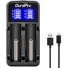 DuraPro Caricabatteria per Litio/Ni-mh 18650 18500 16340 RCR123 14500 Batterie ricaricabili